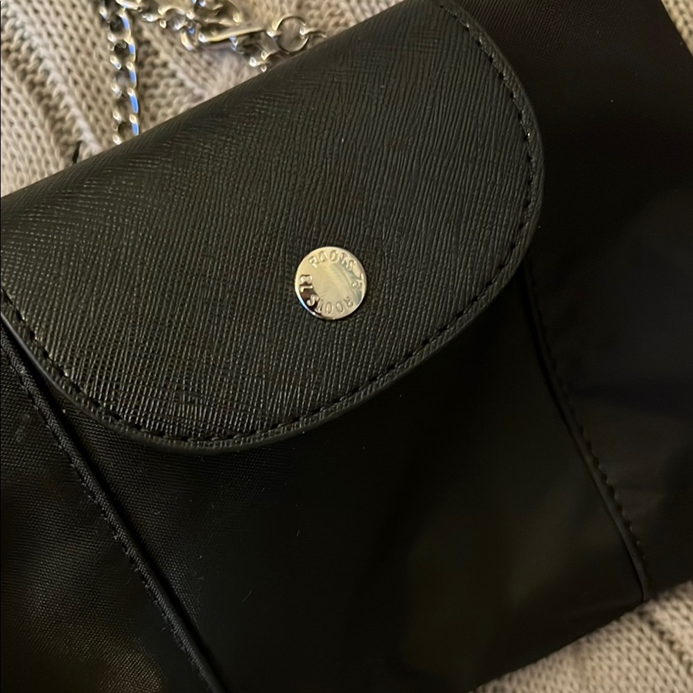 SOLD-Roots Black Crossbody Bag with Chain Strap - Picture 4 of 4